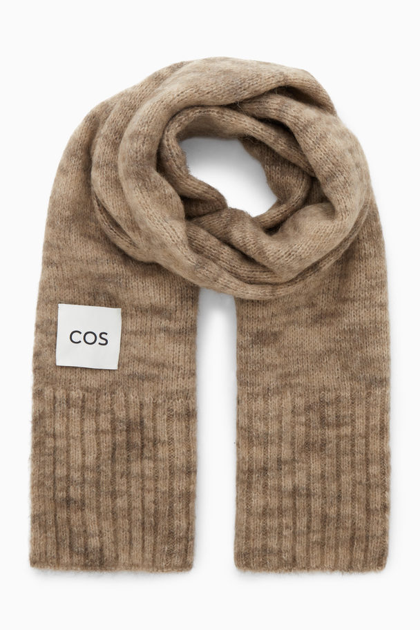 COS Two-tone Knitted Scarf Beige