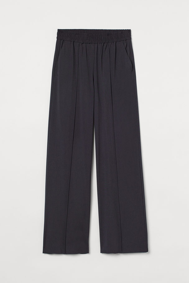 H&M Tailored Pull-on Trousers Dark Grey