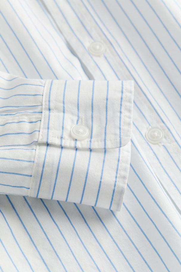 H&M Bomullsskjorte Hvit/blå Stripet