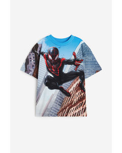 T-shirt Met Print Blauw/spider-man