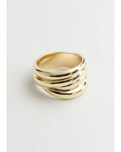 Chunky Embossed Ring Gold