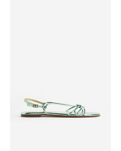 Strappy Sandals Green/snakeskin-patterned
