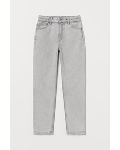 Relaxed Fit High Jeans Lysegrå