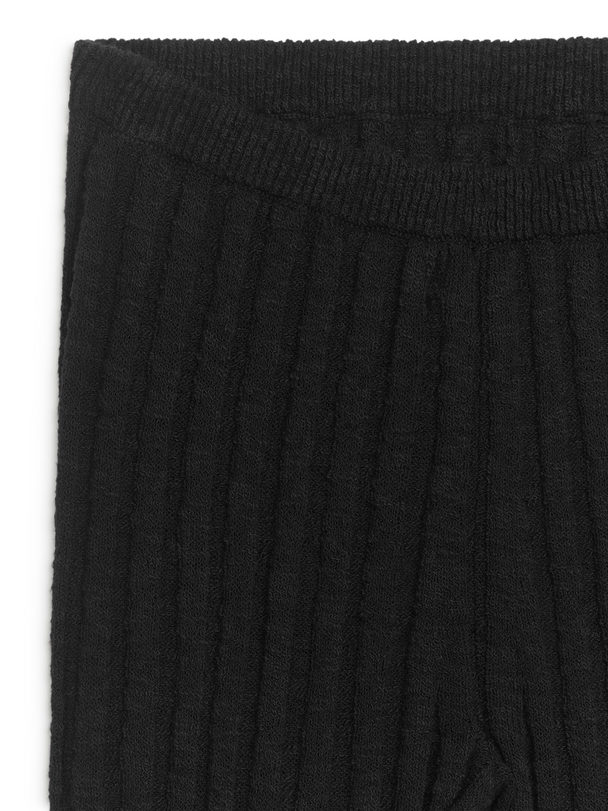 ARKET Ribbed Bouclé Trousers Black