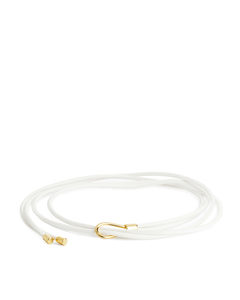 Leather Knot Belt White/gold