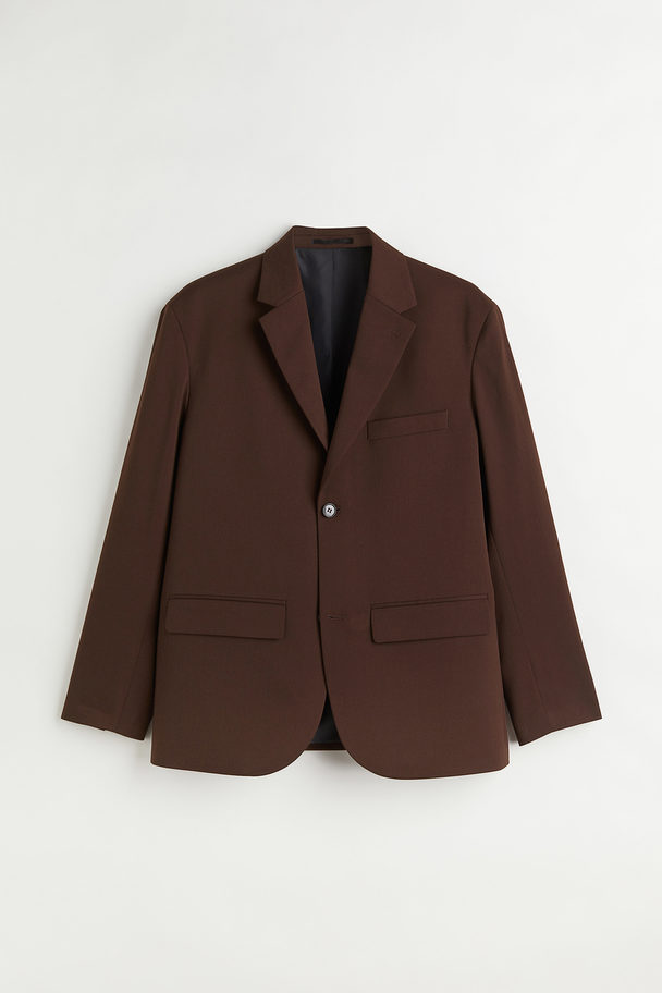 H&M Relaxed Fit Unconstructed Jacket Dark Brown