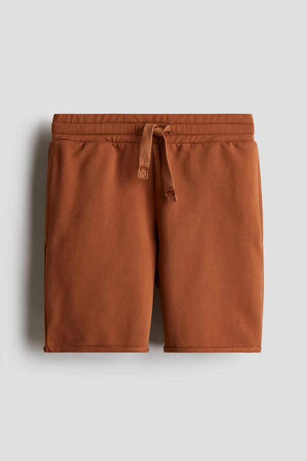 H&M Sweatshorts Med Tryk Brun