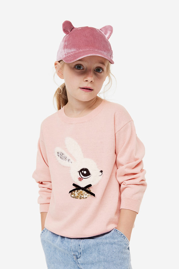 H&M Shirt mit Wendepailletten Rosa/Kaninchen