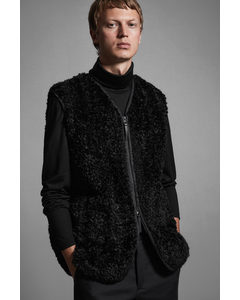 The Faux Shearling Liner Gilet Black
