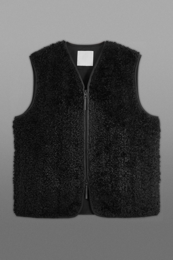 COS The Faux Shearling Liner Gilet Black