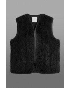 The Faux Shearling Liner Gilet Black