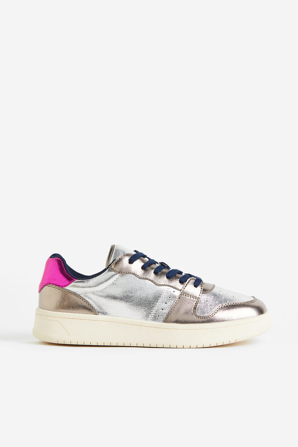 H&M Sneaker Silberfarben/Blockfarben