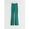 Flared Jacquard Trousers Green