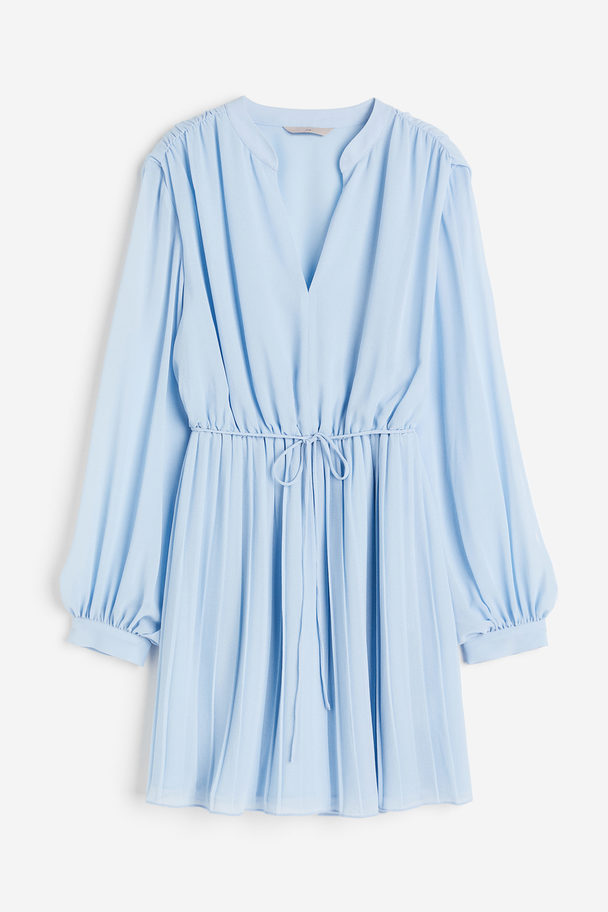 H&M Pleated Dress Light Blue
