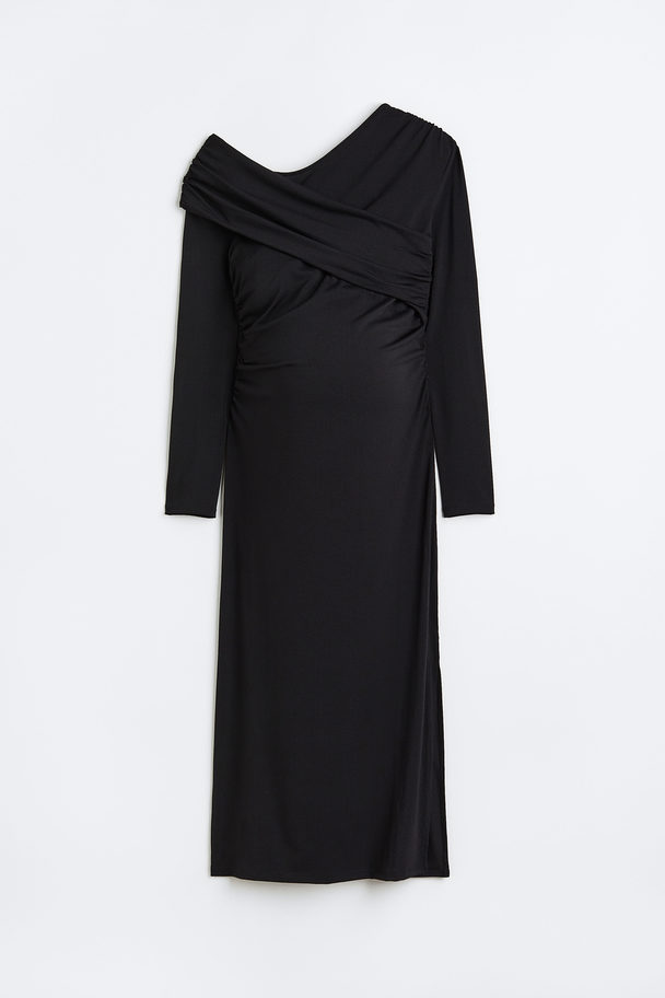 H&M Mama Wrapover Jersey Dress Black