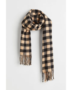 Jacquard-weave Scarf Beige/checked