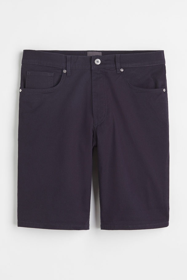 H&M Shorts aus Baumwolltwill Slim Fit Marineblau