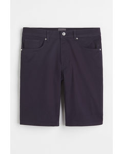 Shorts aus Baumwolltwill Slim Fit Marineblau