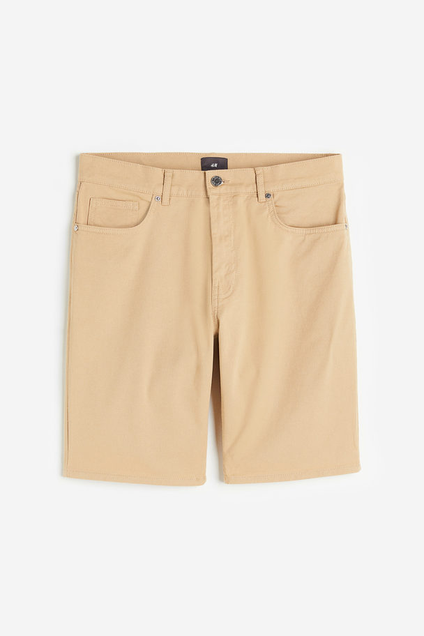 H&M Shorts aus Baumwolltwill Slim Fit Beige