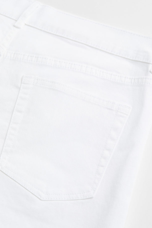 H&M Slim Fit Cotton Twill Shorts White
