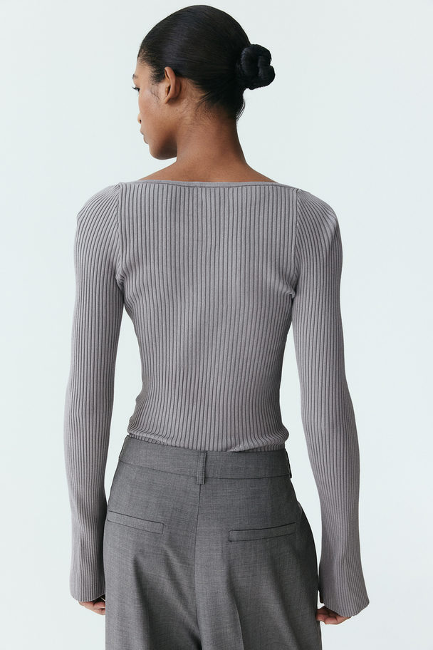 H&M Rib-knit Jumper Grey