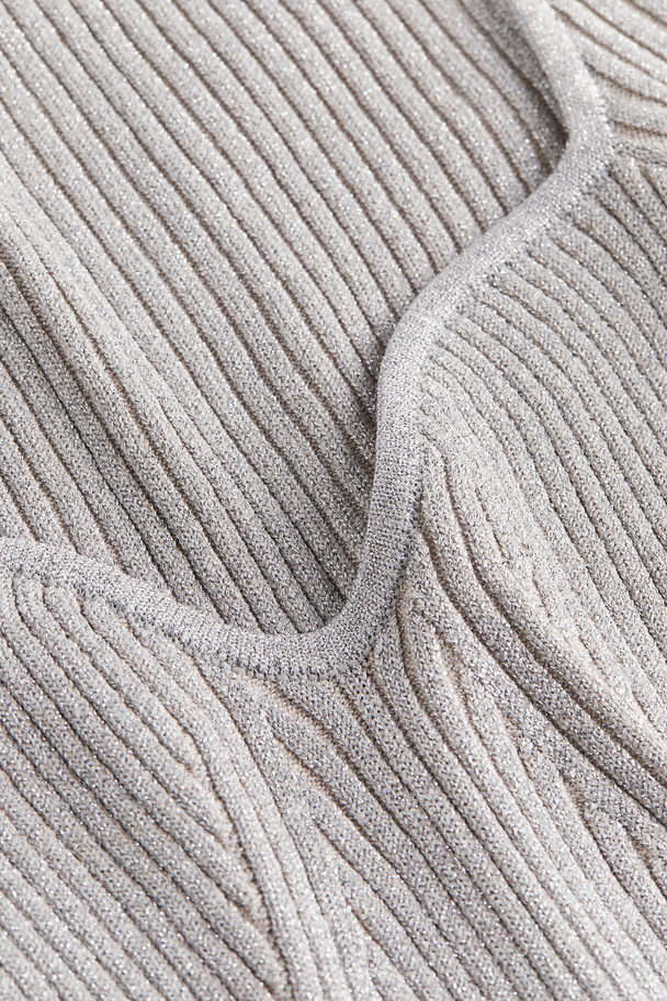 H&M Rib-knit Jumper Light Grey/silver-coloured