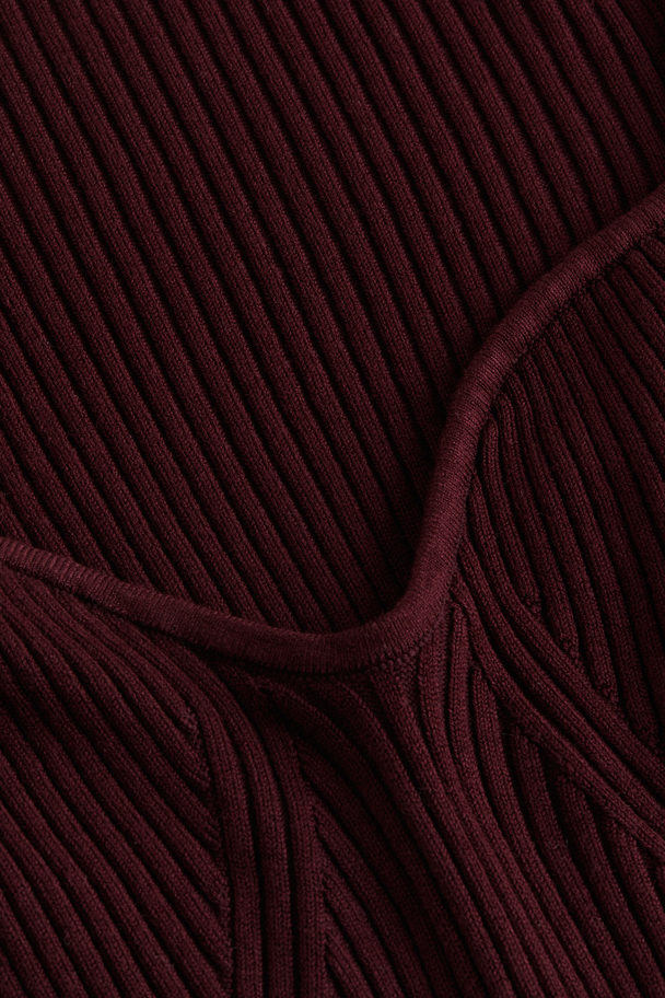 H&M Rib-knit Jumper Burgundy