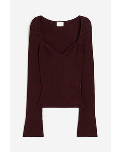 Rib-knit Jumper Burgundy