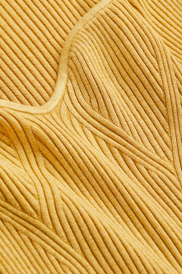 H&M Rib-knit Jumper Yellow