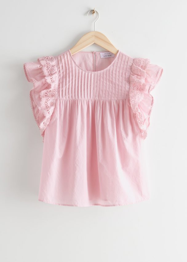 & Other Stories Ruffle Top Pink