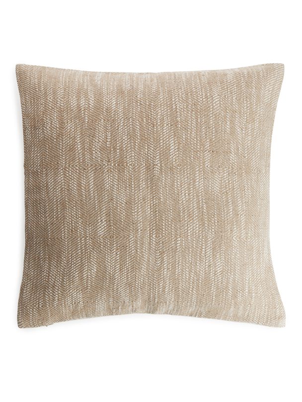 Arket Cotton Blend Cushion Cover 50 X 50 Cm Beige