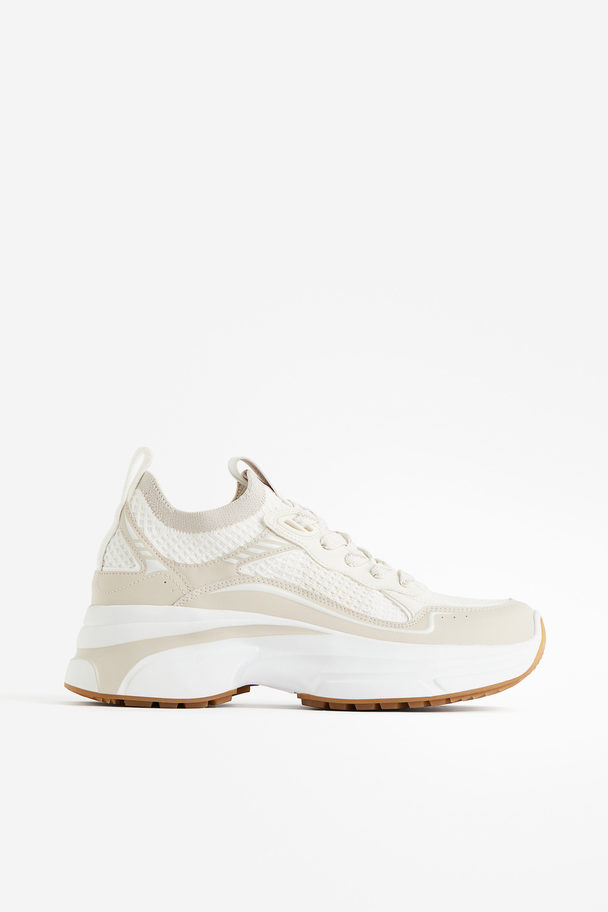H&M Fully-fashioned Trainers White/beige