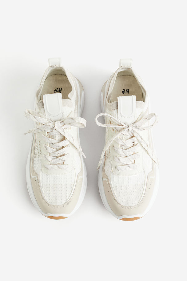 H&M Formstrikkede Sneakers Hvid/beige