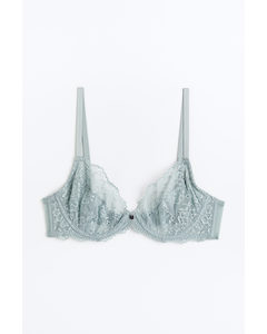 Non-padded Underwired Lace Bra Light Turquoise