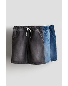 Set Van 3 Denim Pull-on Shorts Denimblauw/zwart