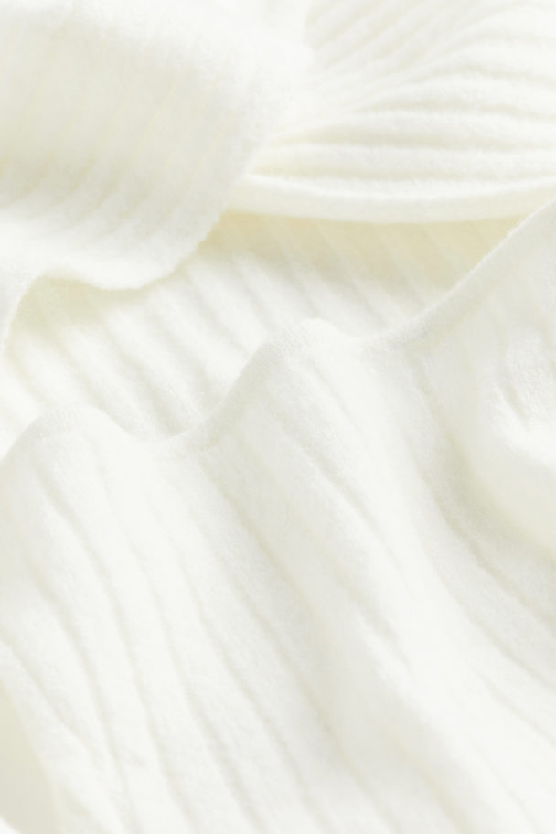 H&M Twist-detail Rib-knit Dress Cream