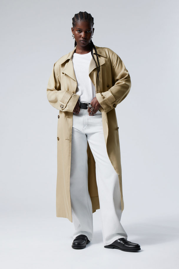 Weekday Evelyn Lyocell Trenchcoat Beige