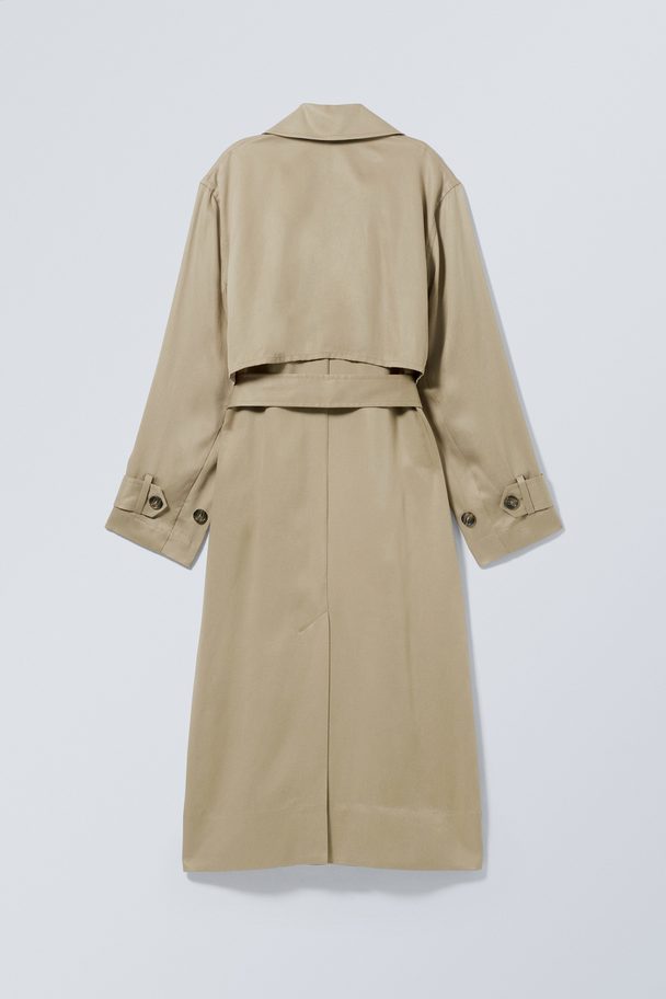 Weekday Lyocell-Trenchcoat Evelyn Beige