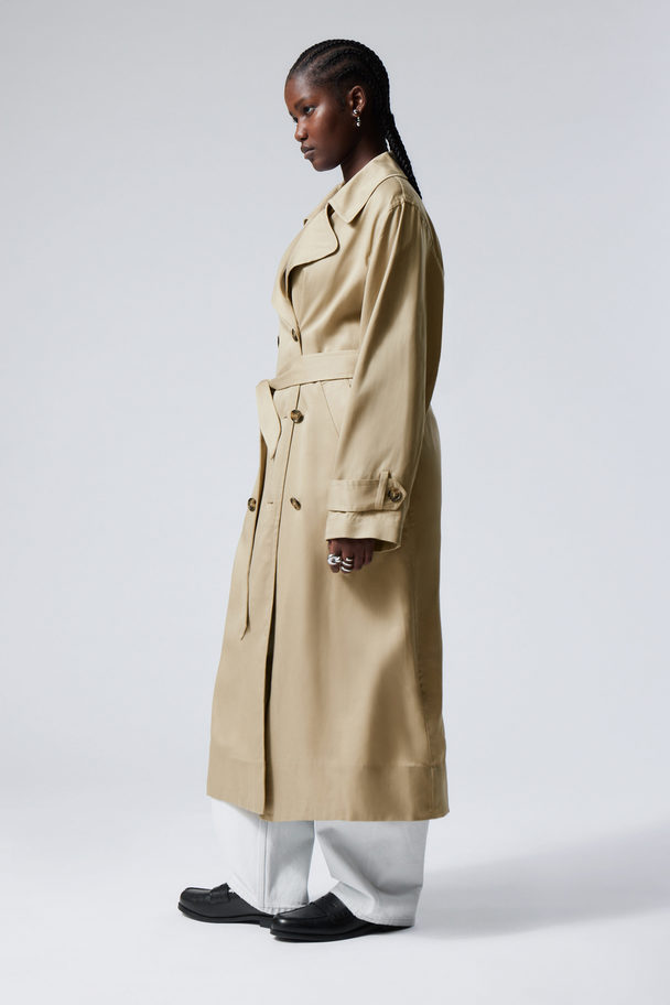 Weekday Evelyn Lyocell Trenchcoat Beige