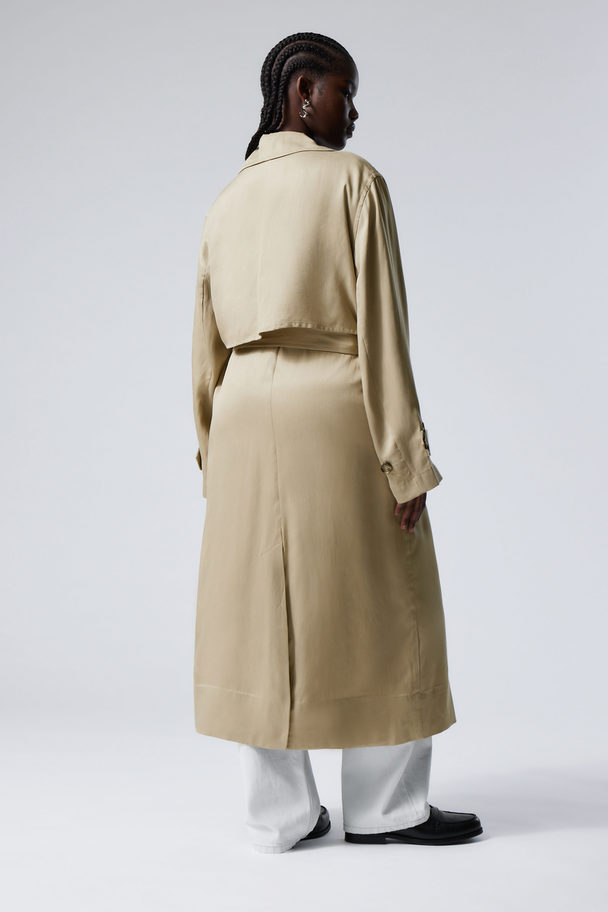 Weekday Lyocell-Trenchcoat Evelyn Beige