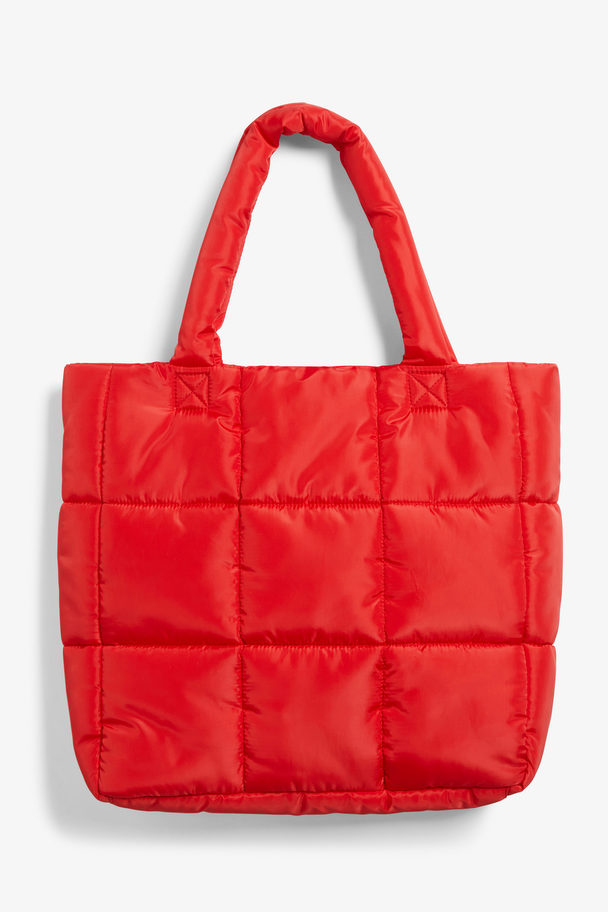 Monki Padded Tote Bag Bright Red