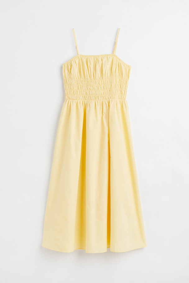 H&M Smock-waisted Dress Light Yellow