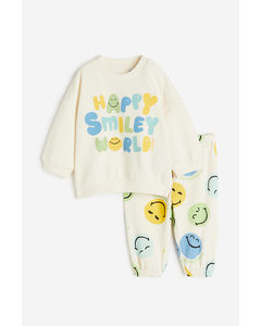 2-piece Sweatshirt Set Cream/smileyworld®