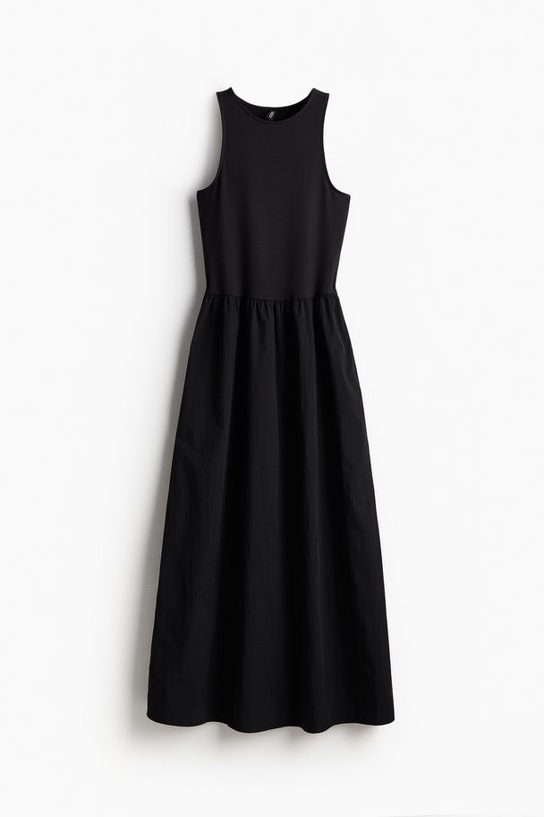 H&M Ausgestelltes Kleid Schwarz