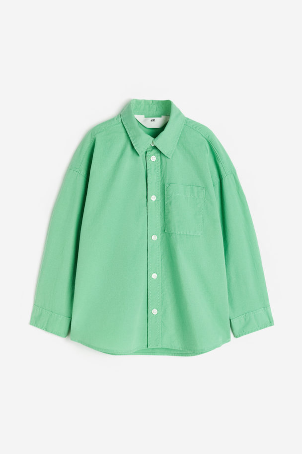 H&M Long-sleeved Shirt Green