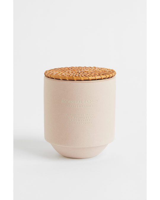 H&M HOME Rattan-lid Scented Candle Light Pink/botanical Garden