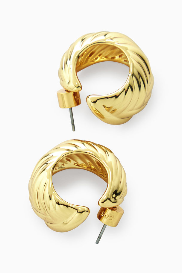 COS Chunky Plait Hoop Earrings Gold