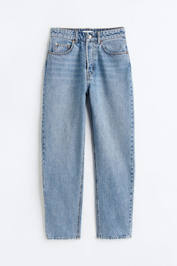 H&M Tapered High Ankle Jeans Licht Denimblauw