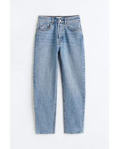 Tapered High Ankle Jeans Licht Denimblauw