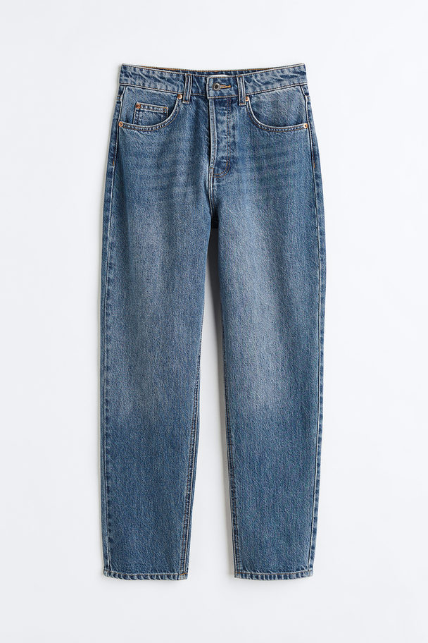 H&M Tapered High Ankle Jeans Blau